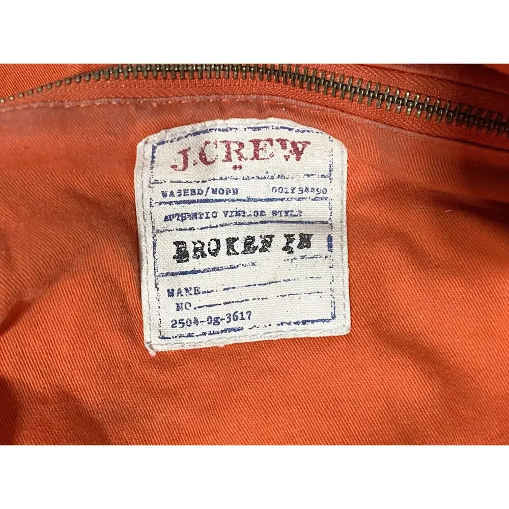 J Crew Broken In Canvas Messenger Bag Distressed Brown With Leather Trim